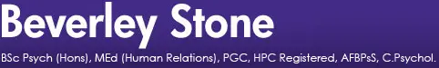 Beverley Stone - BSc Psych (Hons), Med (Human Relations), PGC, C. Psychol